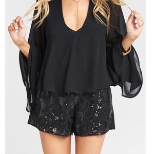 NWT Show Me Your Mumu Simone Shorts - Black Sequin - Medium